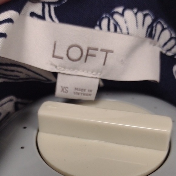 NEW LOFT Navy and White Floral Long Sleeve Dress Oversized, Bohemian. - Picture 2 of 16